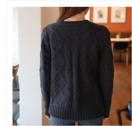 原创直筒加厚专柜正品<em>短款毛衣</em>韩版棒针羊女长