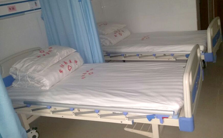 医院床上用品三件套床单被罩枕套三件套单人病床加厚涤棉白色条纹