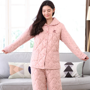 冬季夹棉加厚睡衣