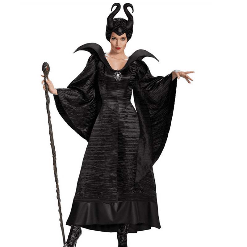 沉睡魔咒cosplay服黑魔后演出服女王装万圣节巫婆装迪士尼派对装