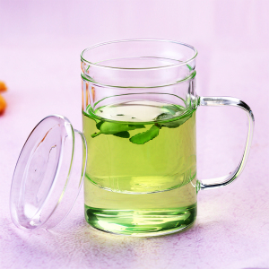 包邮办公室茶水杯花茶杯耐热玻璃杯子带盖男士
