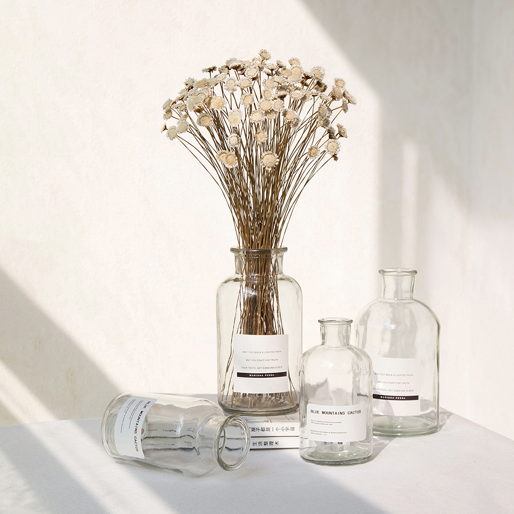 态生活北欧摆件复古小棕瓶文艺ins风透明棕色