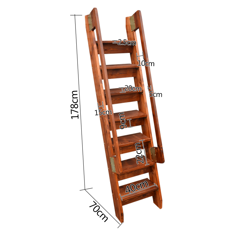 简易实木阁楼楼梯室内便携式三四五八步单侧梯移动防滑直爬梯凳
