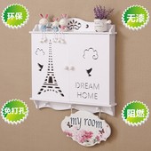 饰画配电箱置物架免打孔柏邮 简约现代电表遮挡箱电闸多媒体电源装