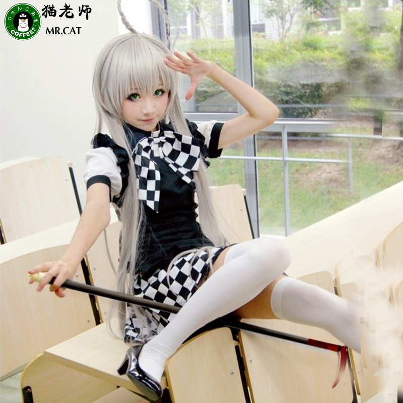 猫老师潜行吧奈亚子cos服动漫cosplay服装女装黑白格子女仆女佣装