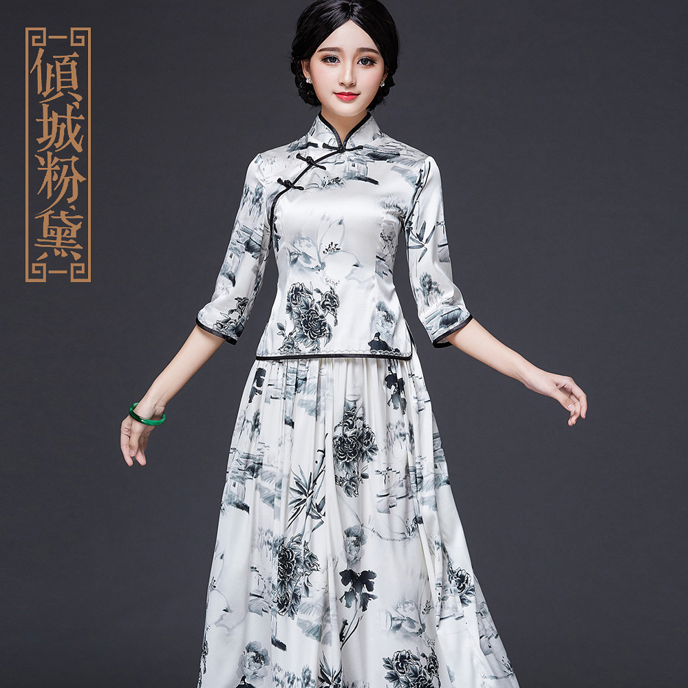 正品[高档旗袍真丝]高档真丝旗袍裙评测 婚礼妈