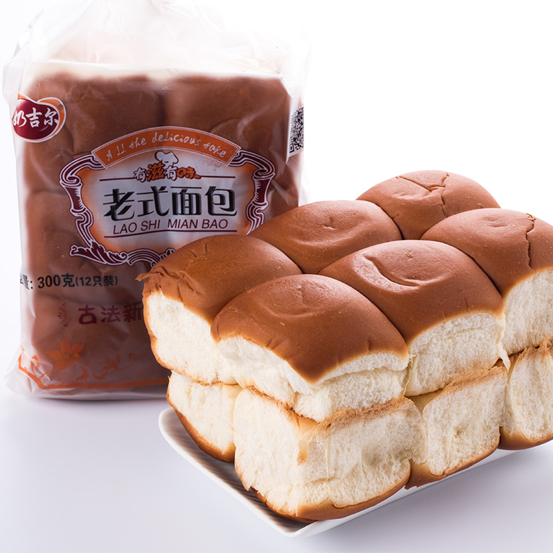 奶吉尔老式面包300克(12只装)/袋 糕点零食 古法新制 精工细作