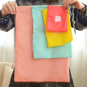 旅行束口收纳袋4件套折叠防水抽绳内衣收纳袋衣物分类整理化妆袋