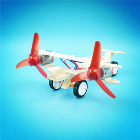 科技小制作双翼滑行飞机学生手工作业diy材料包科学实验益智玩具