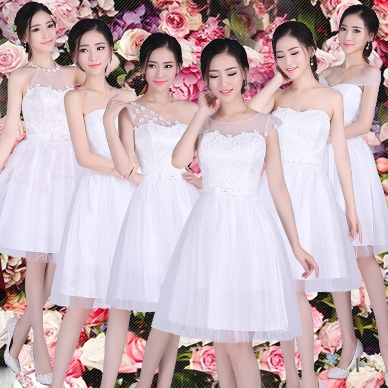 伴娘服短款2016新款韩式伴娘团礼服香槟色小礼服姐妹裙晚礼服秋冬