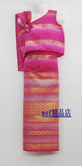 六一多色泰国传统民族服装傣族女童披肩生活装