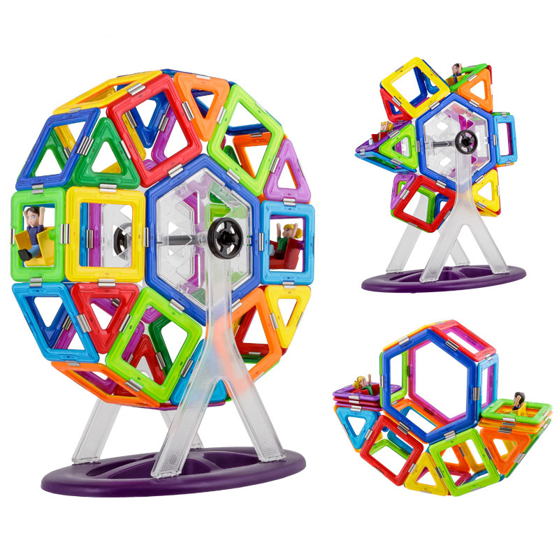 琛达magspace二代磁力片玩具男孩女孩磁性磁铁益智积木46片摩天轮