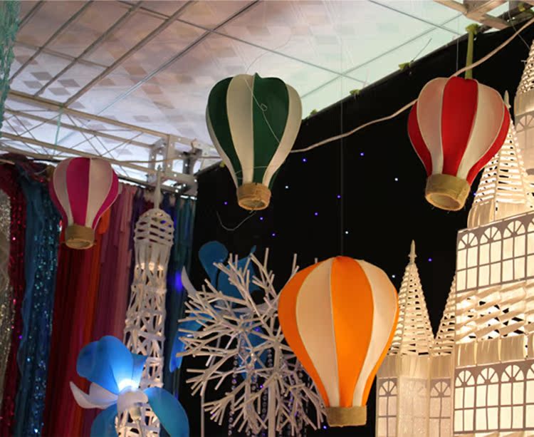 圣诞美陈新款彩色热气球婚庆装饰橱窗美陈道具商场中庭吊饰热气球