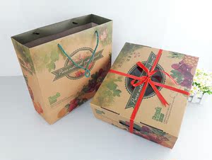 新款现货通用水果包装盒牛皮纸礼盒桃子葡萄礼