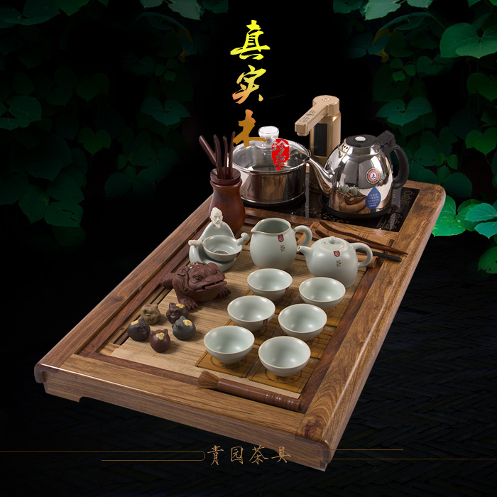 金灶R-800金花梨实木茶盘可拆卸炉灶全自动电热水壶功夫茶具套装
