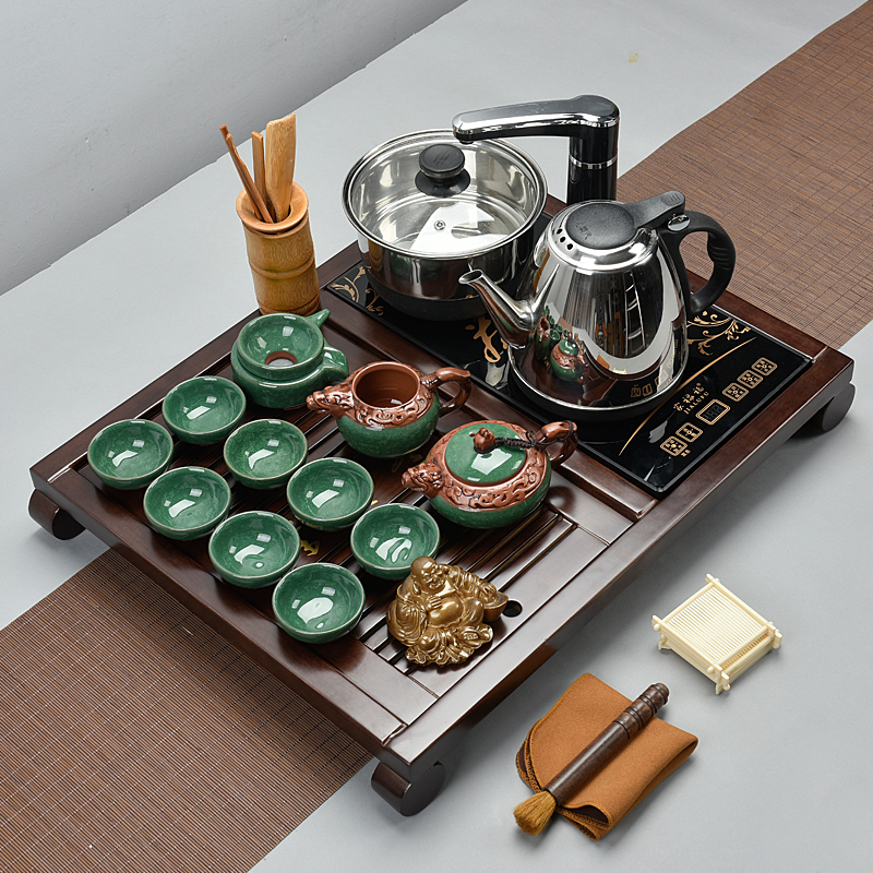 茶具套装特价 紫砂玲珑陶瓷功夫泡茶器整套电热磁炉小号居家办公