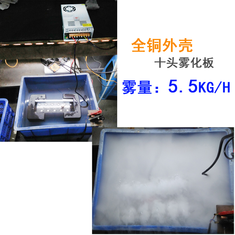 十头雾化头 工业加湿机造雾器 超声波假山喷雾器 蔬菜