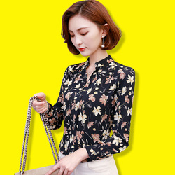 2017新款女装夏装韩版宽松蕾丝打底衫上衣服秋季小衫长袖雪纺衬衫