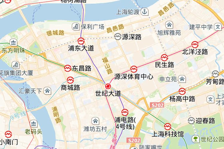 上海市浦东新区地图高清定制百度 办公室书房城市街道