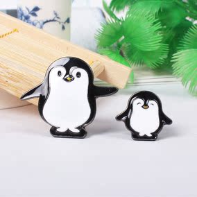 414 ii 青岛橡皮擦饰品 可爱黑企鹅情侣套装 精致 黑白胸针