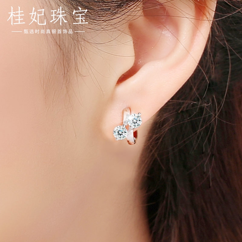 桂妃珠宝925银耳环长款气质可爱 时尚饰品耳环女韩国耳扣小鱼饰品