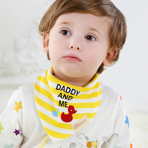 婴儿纯棉双层口水巾三条装