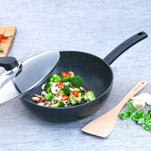 悦味麦饭石炒锅不粘锅