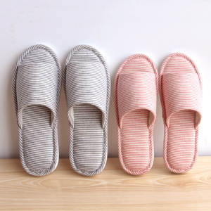 木地板防滑无声亚麻拖鞋