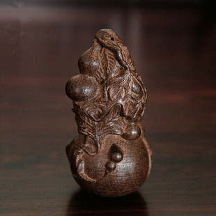 越南芽庄沉香木雕刻福禄寿葫芦手把件摆件把玩件工艺收藏品