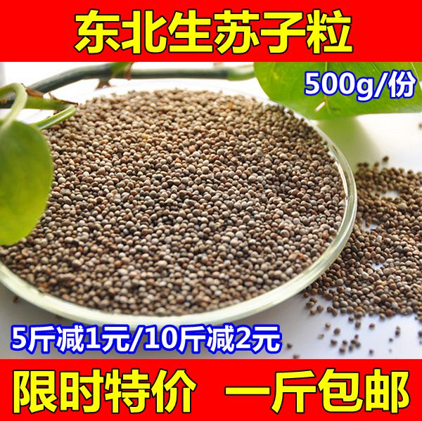 包邮 东北苏子500克 生紫苏籽黑苏子 新货紫苏子籽 黑苏籽野麻子