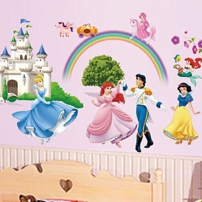 白雪公主少女心房间墙贴卧室床头卡通动漫宝宝装饰墙贴纸贴画壁纸