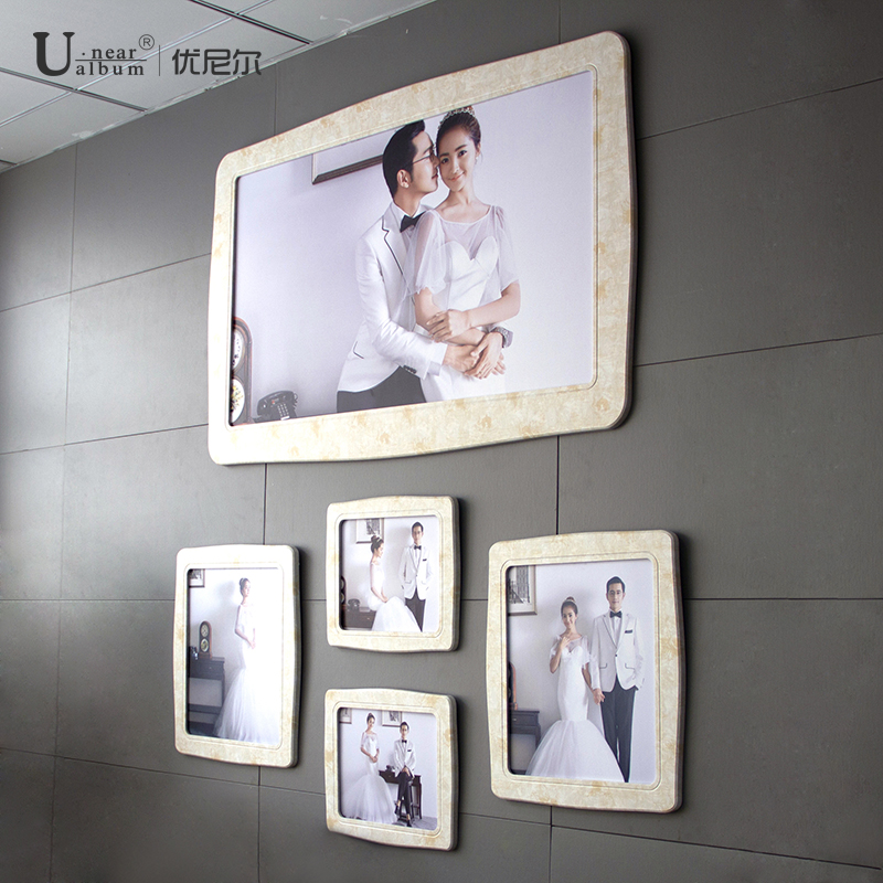 优尼尔大韩水晶婚纱照相框制作摆台挂框影楼照片版画创意组合新品