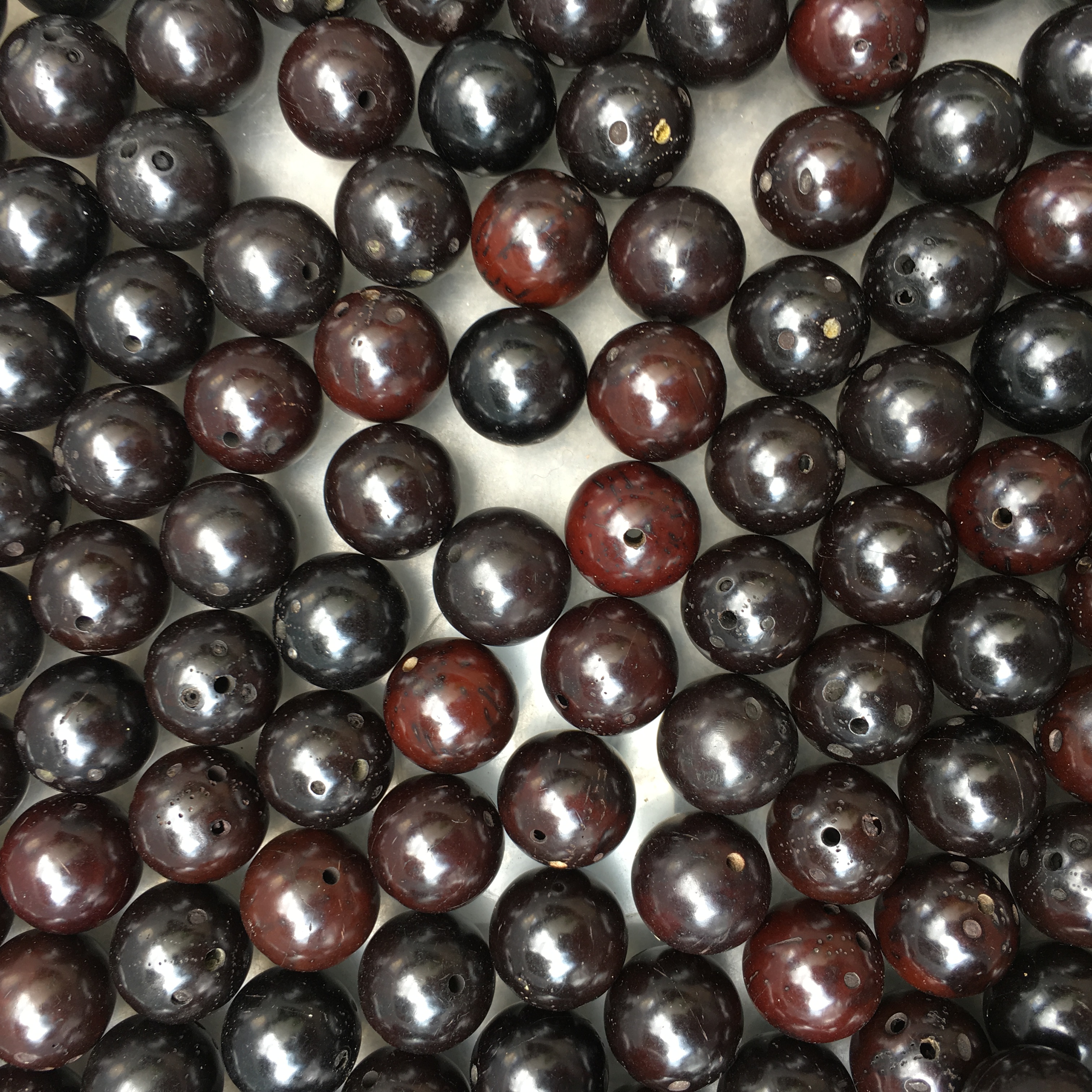 黑金招财鼠散珠紫金菩提子光珠库克三眼菩提子散珠正圆光珠20mm