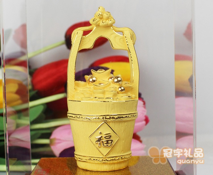 一桶金摆件设绒沙金招财聚财旺财助事业防小人吉祥物新店开张送礼