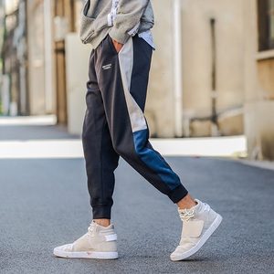 青年拼色休闲裤