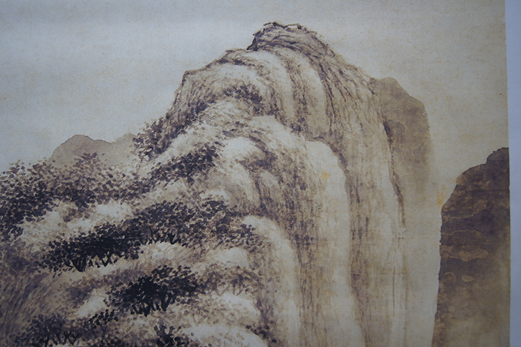 1:1名家真迹国画山水画古代名画复制品王鉴仿范宽山水