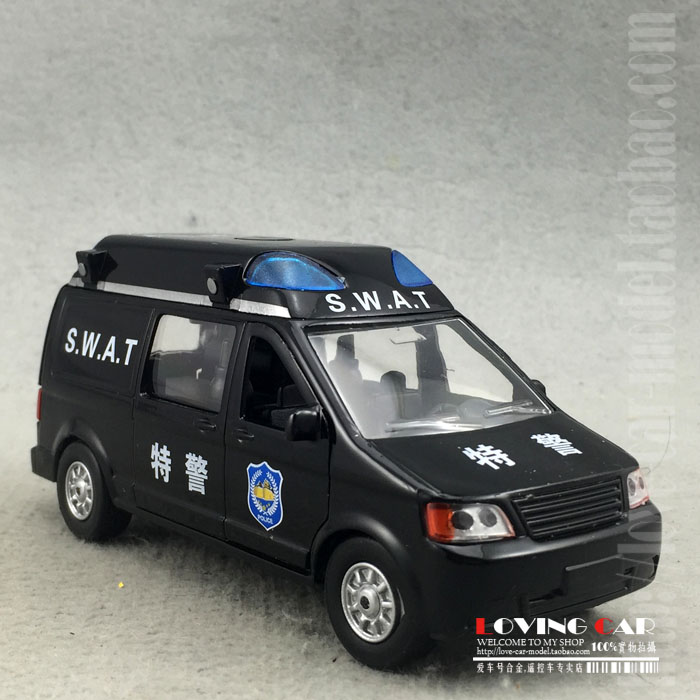 声光版 儿特爱公安车 特警车 110警车 swat 合金玩具回力车模