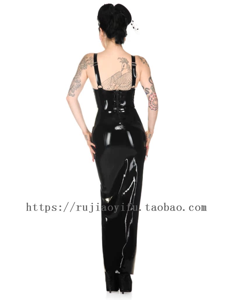 latex 纯天然乳胶衣 乳胶礼服 晚礼服 长礼服 前开叉手工订做免邮