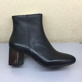 粗中跟牛皮舒适女短靴 原单外贸2017冬季新款 清仓特价 品牌撤柜断码