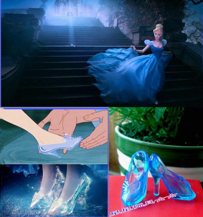 正版娃娃鞋子 6分娃娃 迪士尼公主 冰雪奇缘 灰姑娘可穿的水晶鞋