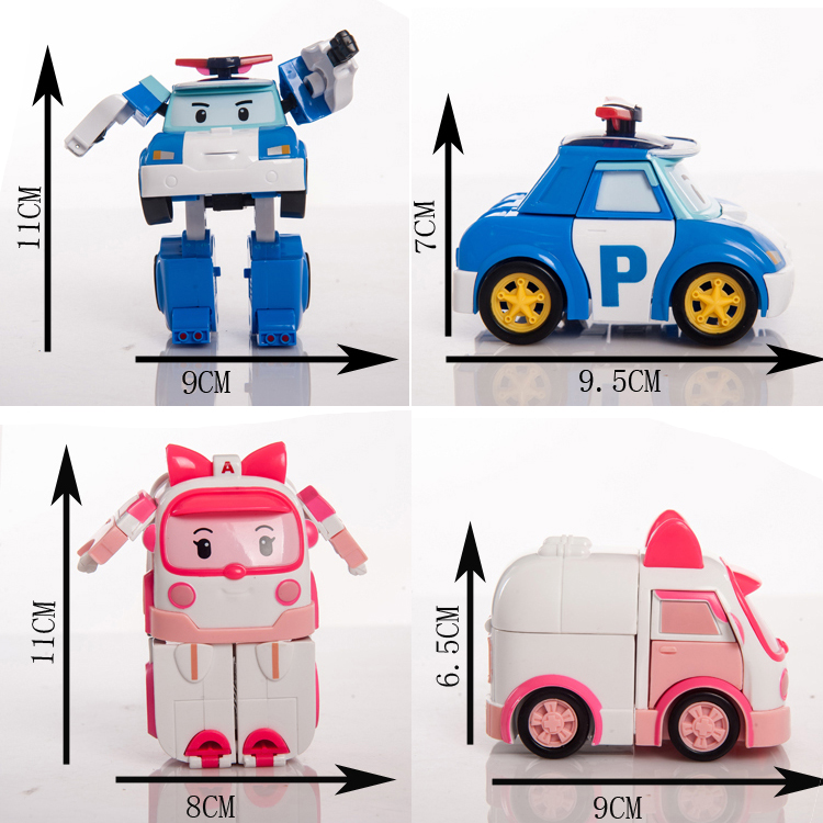 韩国变形警车珀利套装波利波力铂利儿童变形警车机器人玩具车poli