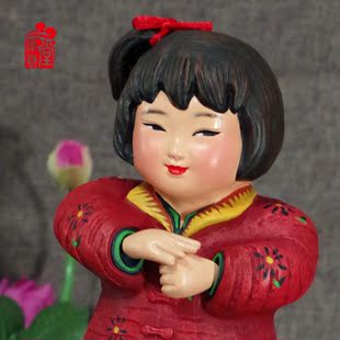 天津 中国泥人张梦娃俭养礼塑泥人品特色泥工艺品摆件