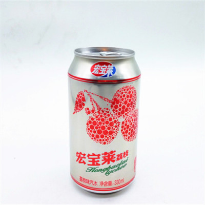 整箱包邮 宏宝莱汽水荔枝味碳酸饮料330ml*24罐 罐装听装饮料