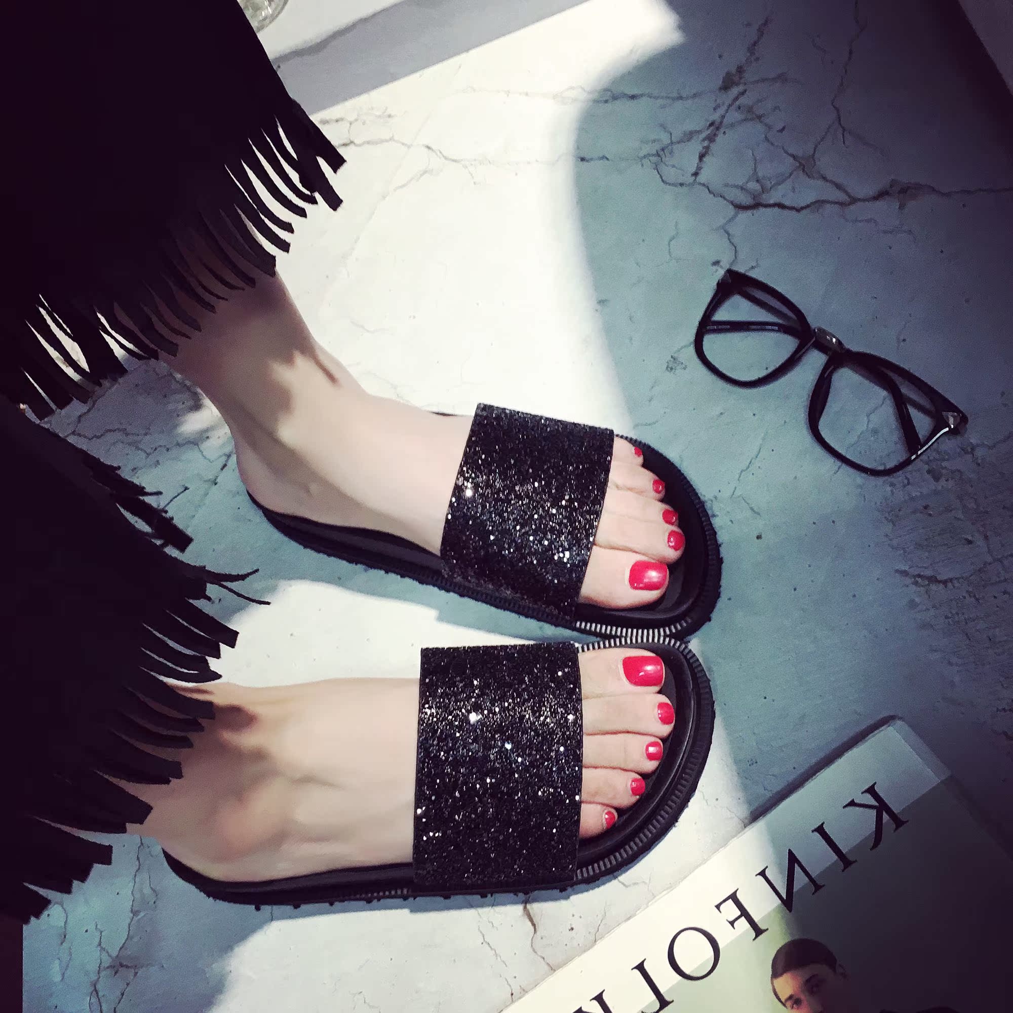 正品[平底凉拖鞋女2016]包头凉拖鞋女平底评测