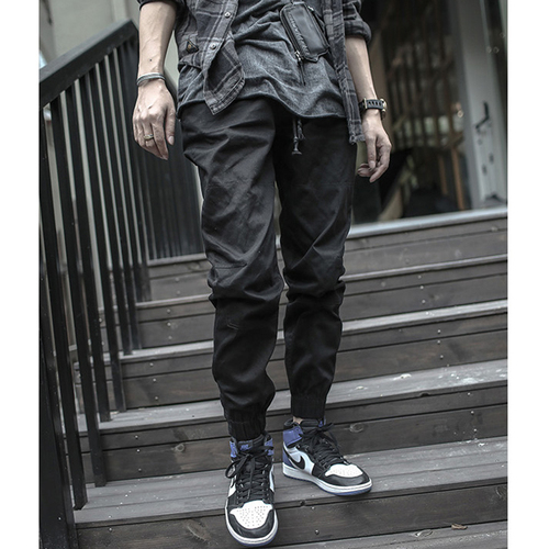 慢跑运动工装束脚裤余文乐休闲裤长裤缩脚小脚修身收脚束腿裤男潮