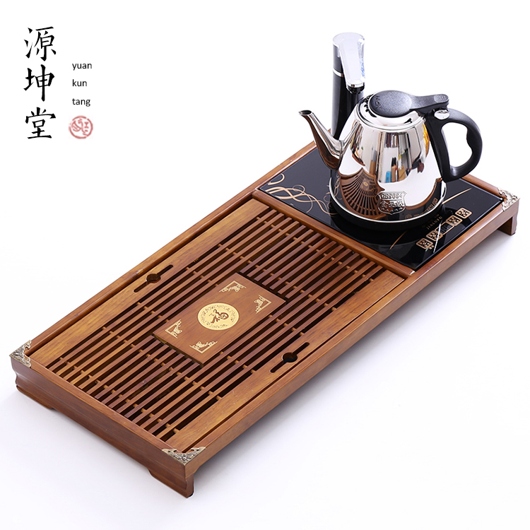 源坤堂茶具茶盘实木二合一竹制茶海茶道零配件茶台抽屉式特价包邮