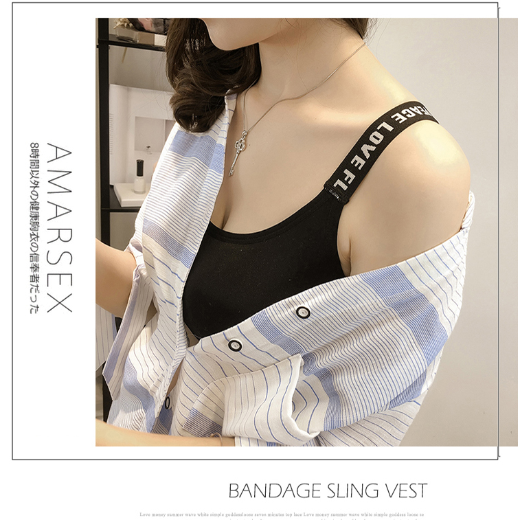 吊带文胸防震无钢圈裹胸打底聚拢抹胸美背内衣女短款运动背心跑步