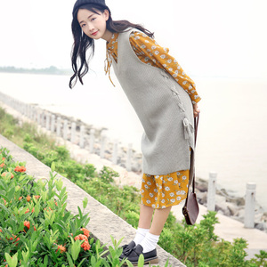 日系甜美羊毛背带裙