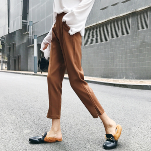 宽松直筒烟管裤九分裤