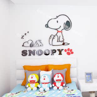 史努比卡通3d立体墙贴水晶亚克力壁纸客厅卧室儿童房背景墙装饰画